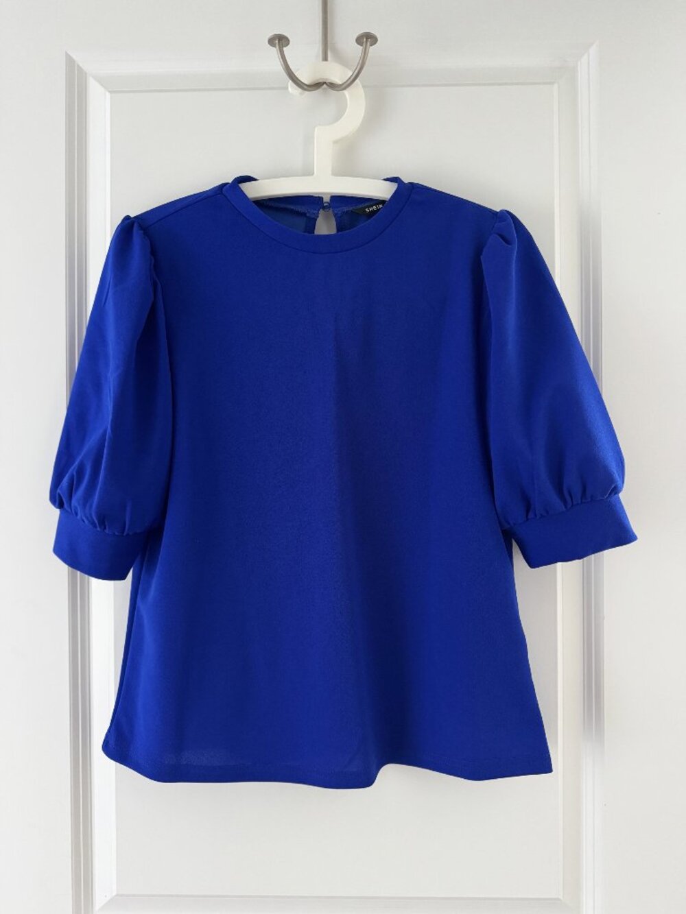 SHEIN Cobalt Blue Puff Sleeve Top – Size S – NWOT